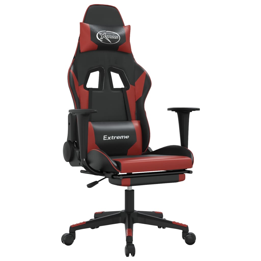 Gaming-Stuhl mit Massagefunktion Schwarz und Blau Kunstleder