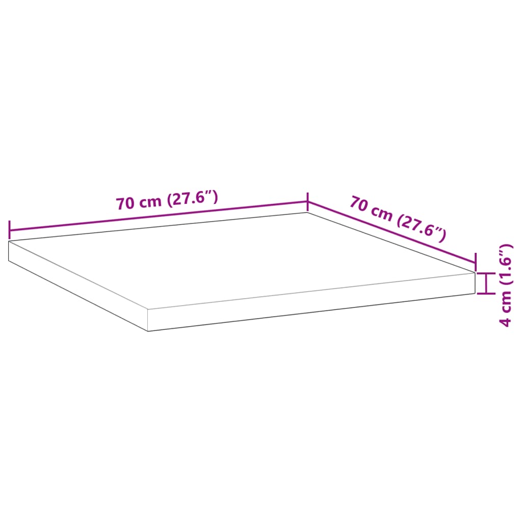 Tischplatte Rund Ø40x2 cm Massivholz Akazie
