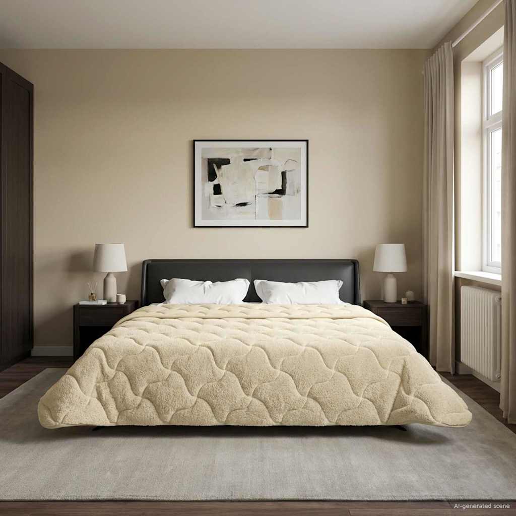 Winterbettdecke Gepolstert Anthrazit 135 x 200 cm