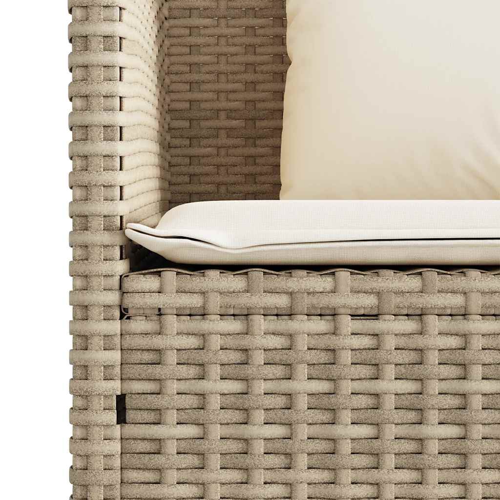 Gartenbank mit Kissen Schwarz Poly Rattan