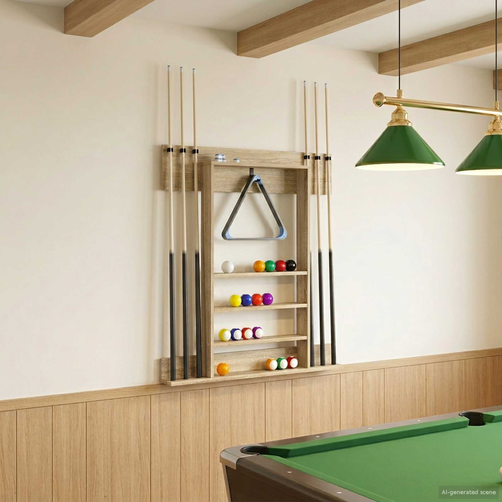 Billardqueue-Ständer Holzwerkstoff 93 x 12 x 103 cm Weiß