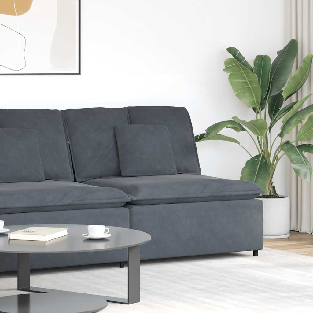 Modulares Sofa Endmodul mit Armlehne Kissen Blau 100 cm