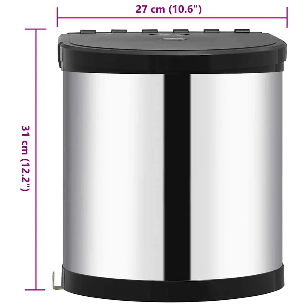 Küchen-Einbau-Mülleimer Edelstahl 8 L