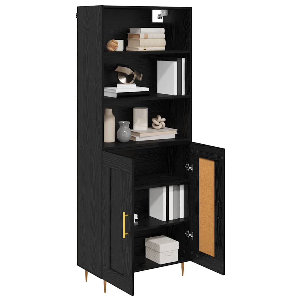 Highboard Hochglanz-Weiß 69,5x34x180 cm Holzwerkstoff