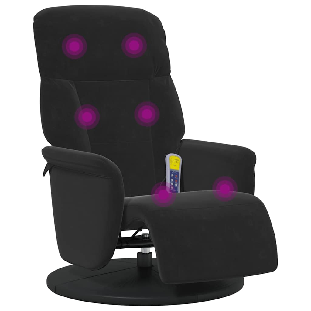 Massagesessel mit Fußteil Blau Samt