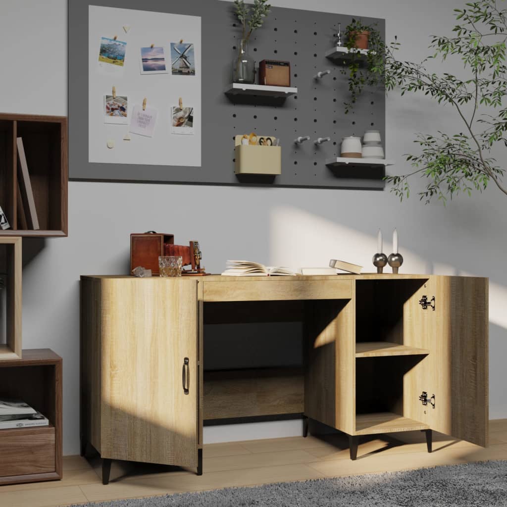 Schreibtisch mit Tür Altholz 140 x 50 x 75 cm Holzwerkstoff