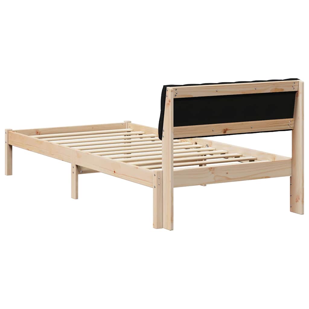 Bettgestell Braun und hellgrau 200 x 200 cm Massivholz Kiefer