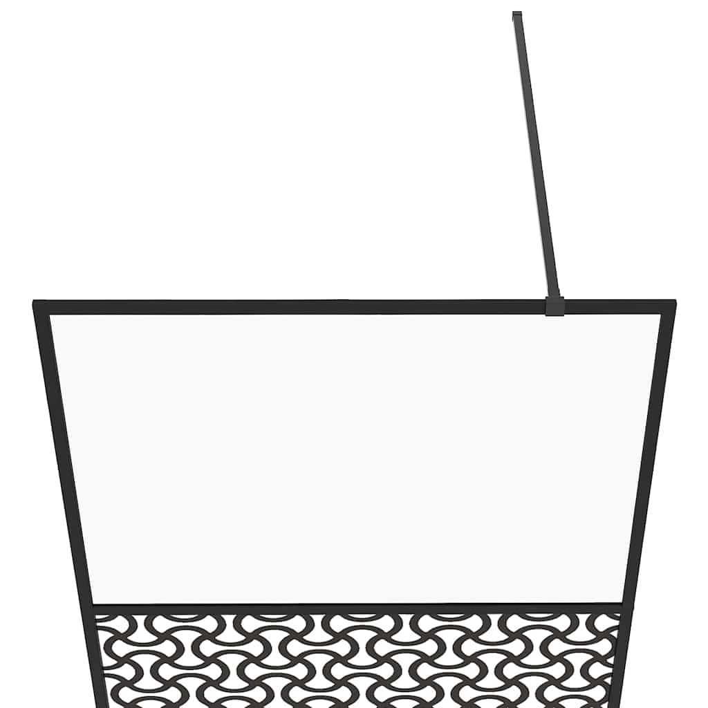 Duschwand für Begehbare Dusche Schwarz 100x195 cm ESG-Glas Klar