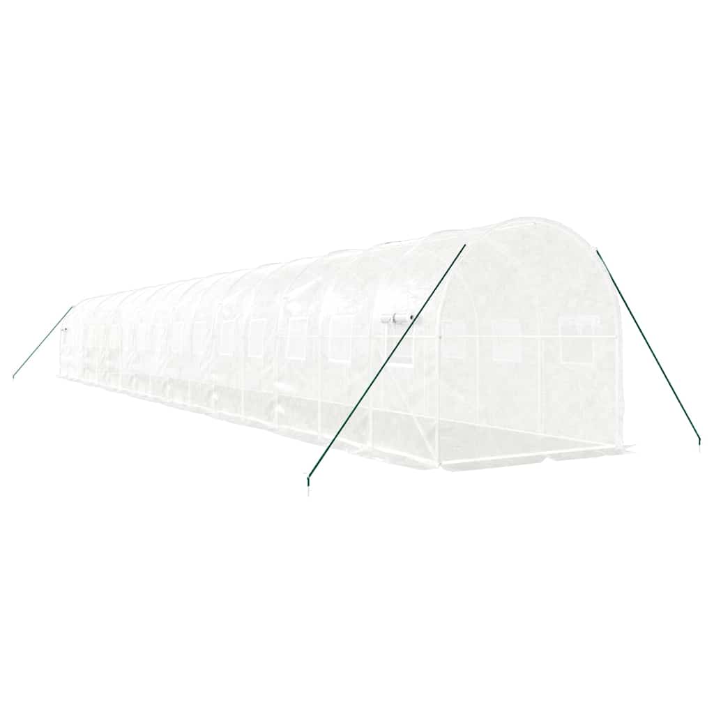 Gewächshaus mit Stahlrahmen Weiß 8 m² 4x2x2 m