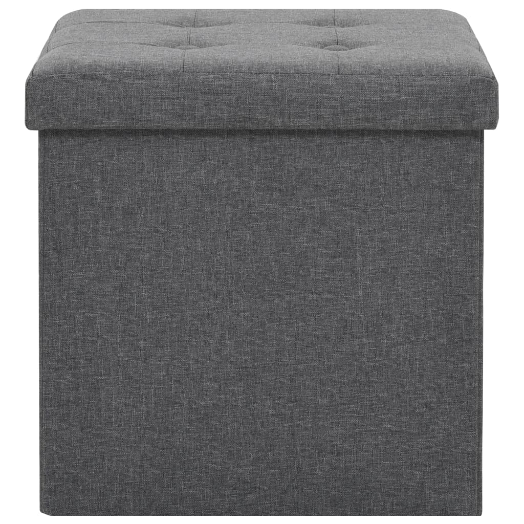 Hocker mit Stauraum Cremeweiß Leinenoptik