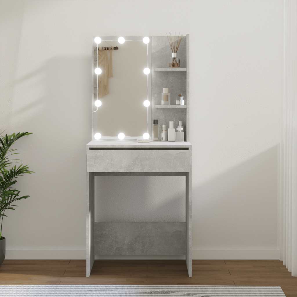 Schminktisch mit LED Weiß 60x40x140 cm