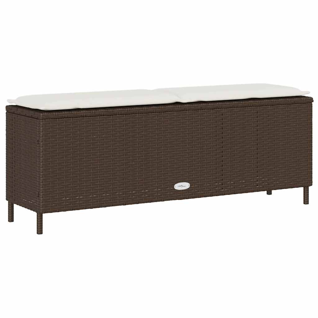 Gartenbank mit Kissen Schwarz 110x30x40,5 cm Poly Rattan