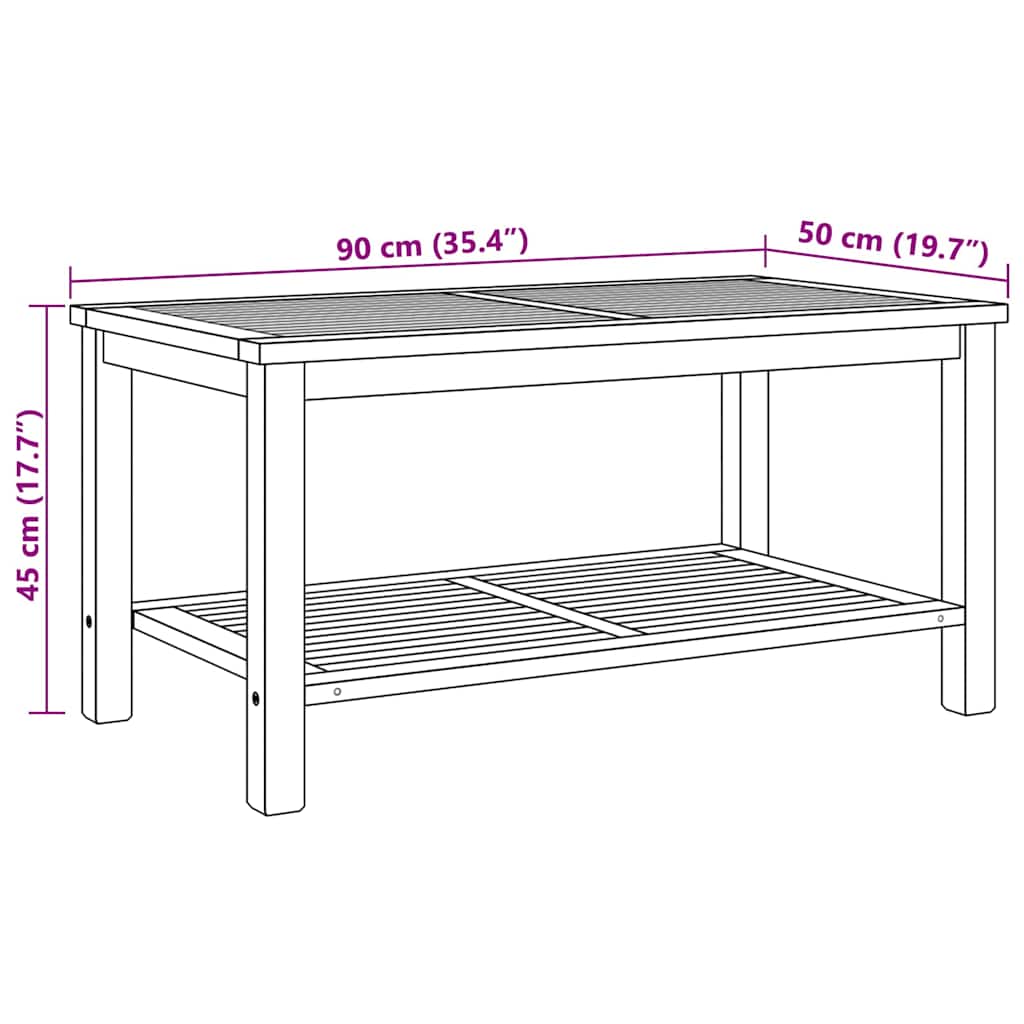 Couchtisch mit Speicher Braun 45 x 45 x 45 cm Massivholz Teak