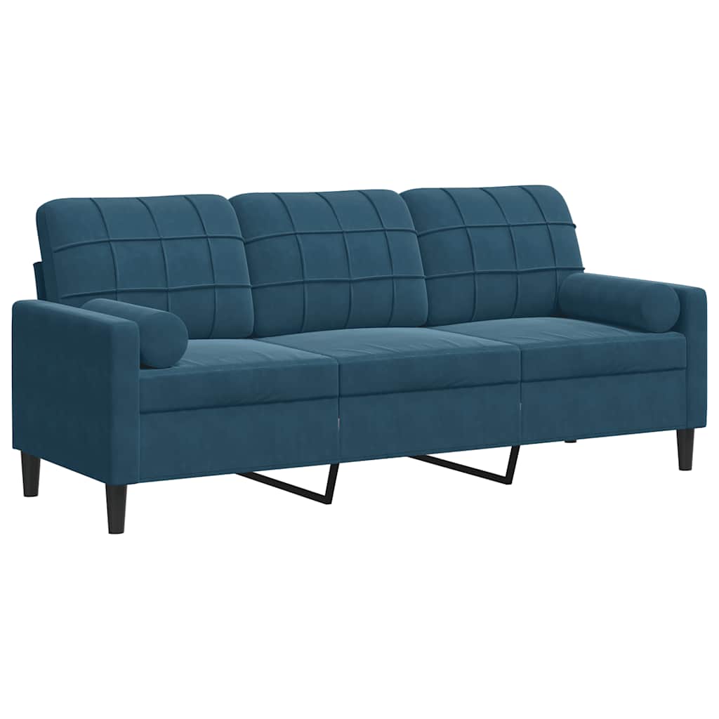 2-Sitzer-Sofa mit Zierkissen Hellgrau 120 cm Samt