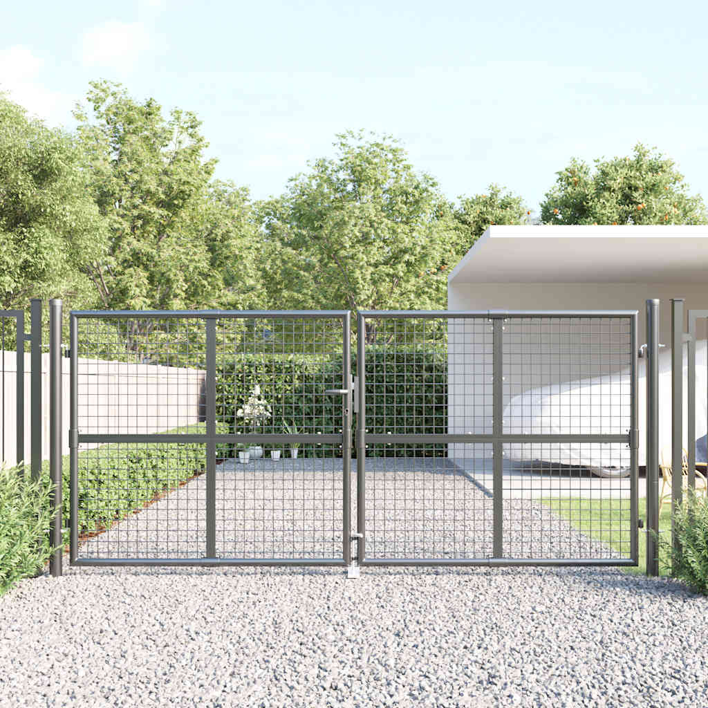 Maschen-Gartentor Anthrazit 300x125 cm Verzinkter Stahl