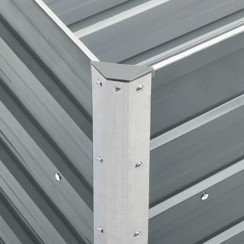 Hochbeet 160 x 80 x 77 cm Verzinkter Stahl Grau