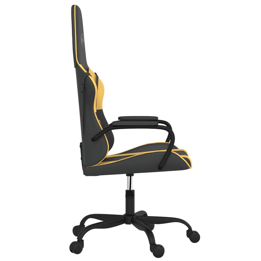 Gaming-Stuhl mit Massagefunktion Schwarz und Blau Kunstleder