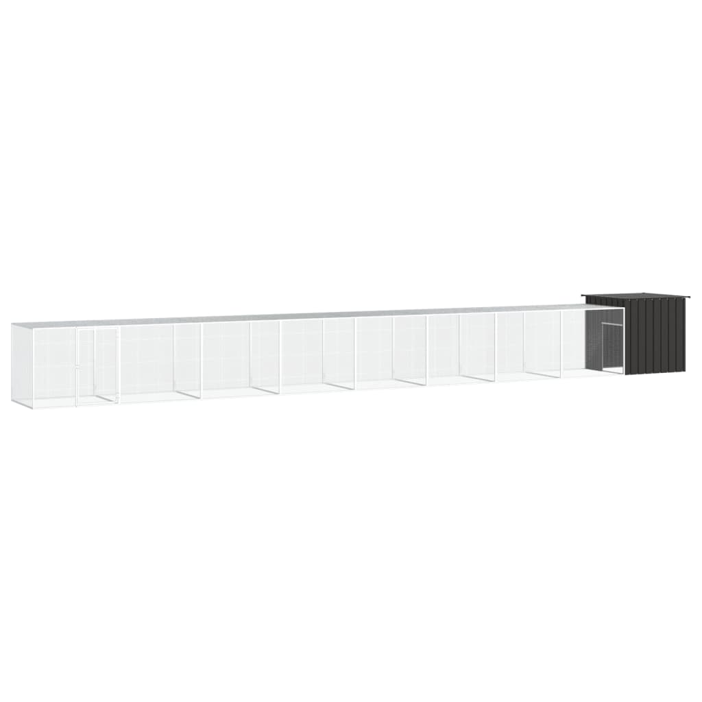Hühnerkäfig Anthrazit 200x91x100 cm Verzinkter Stahl