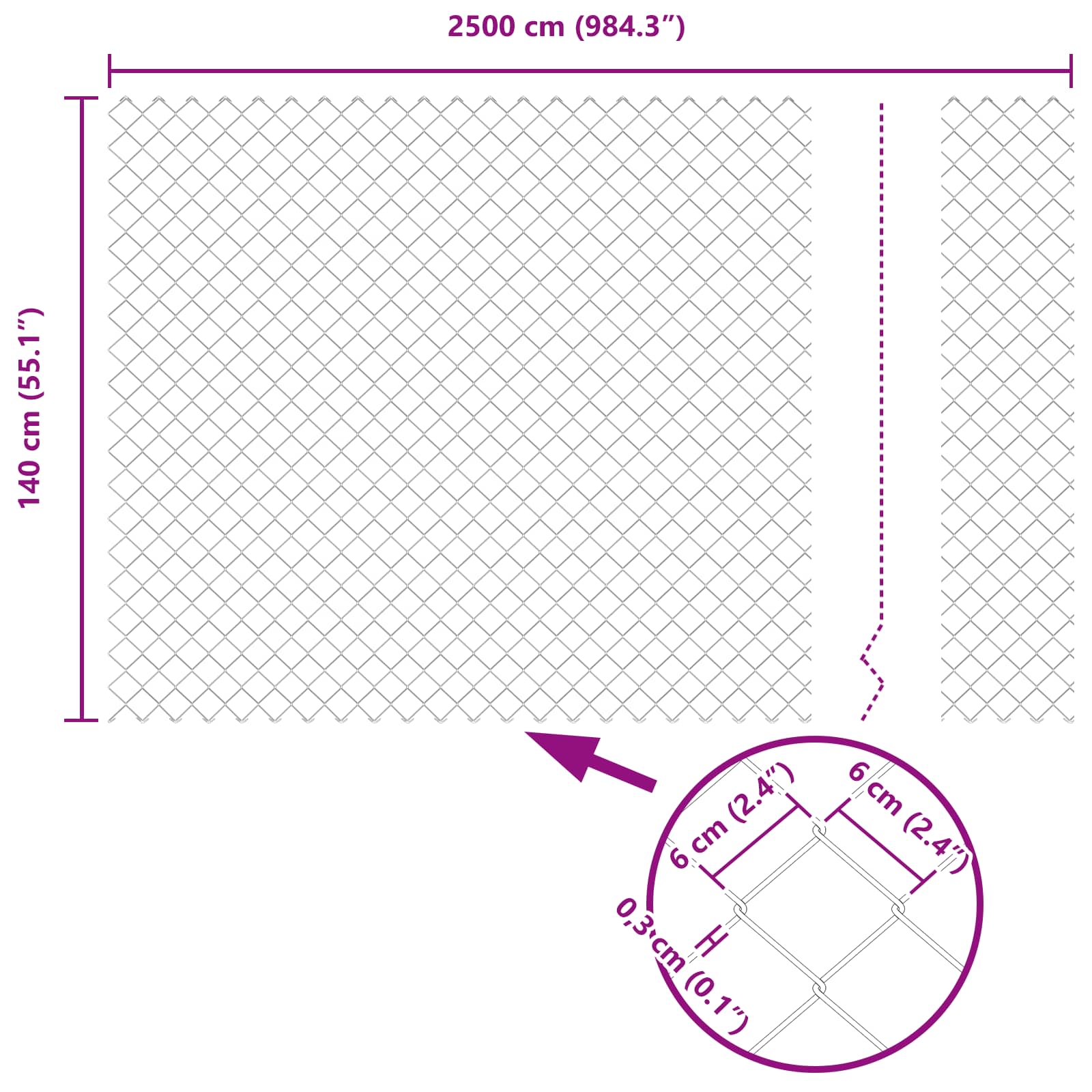 Maschendrahtzaun Verzinkter Stahl 15x1 m Silbern