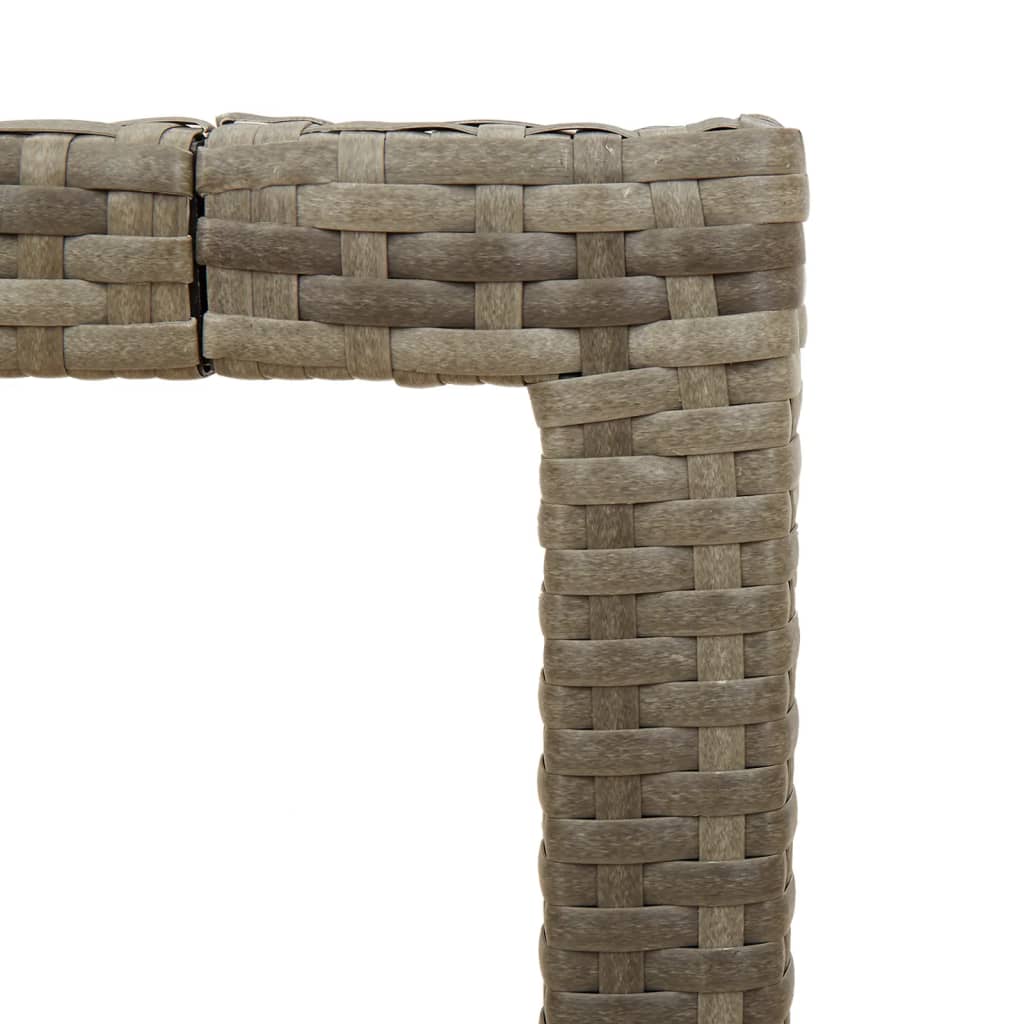 Gartentisch 150x90x75 cm Hartglas und Poly Rattan Schwarz