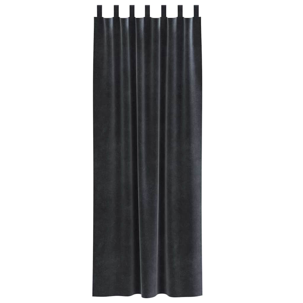 Verdunkelungsvorhänge 2 pcs Schwarz 140 x 140 cm Samt