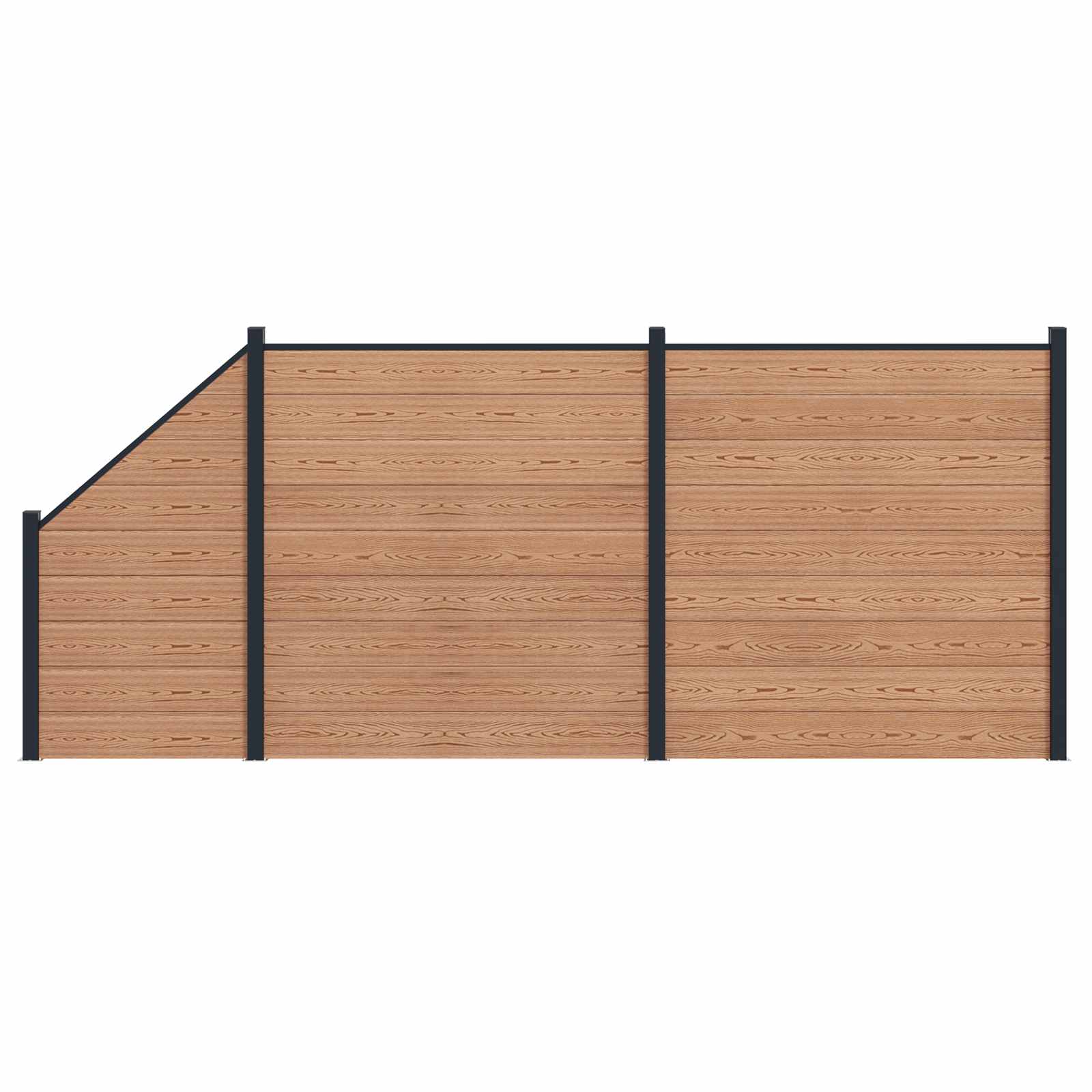 Zaunelement WPC 180x186 cm Schwarz