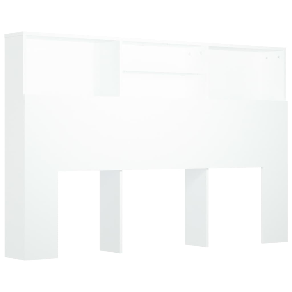 Bett-Kopfteil mit Ablagen Weiß 100x19x103,5 cm