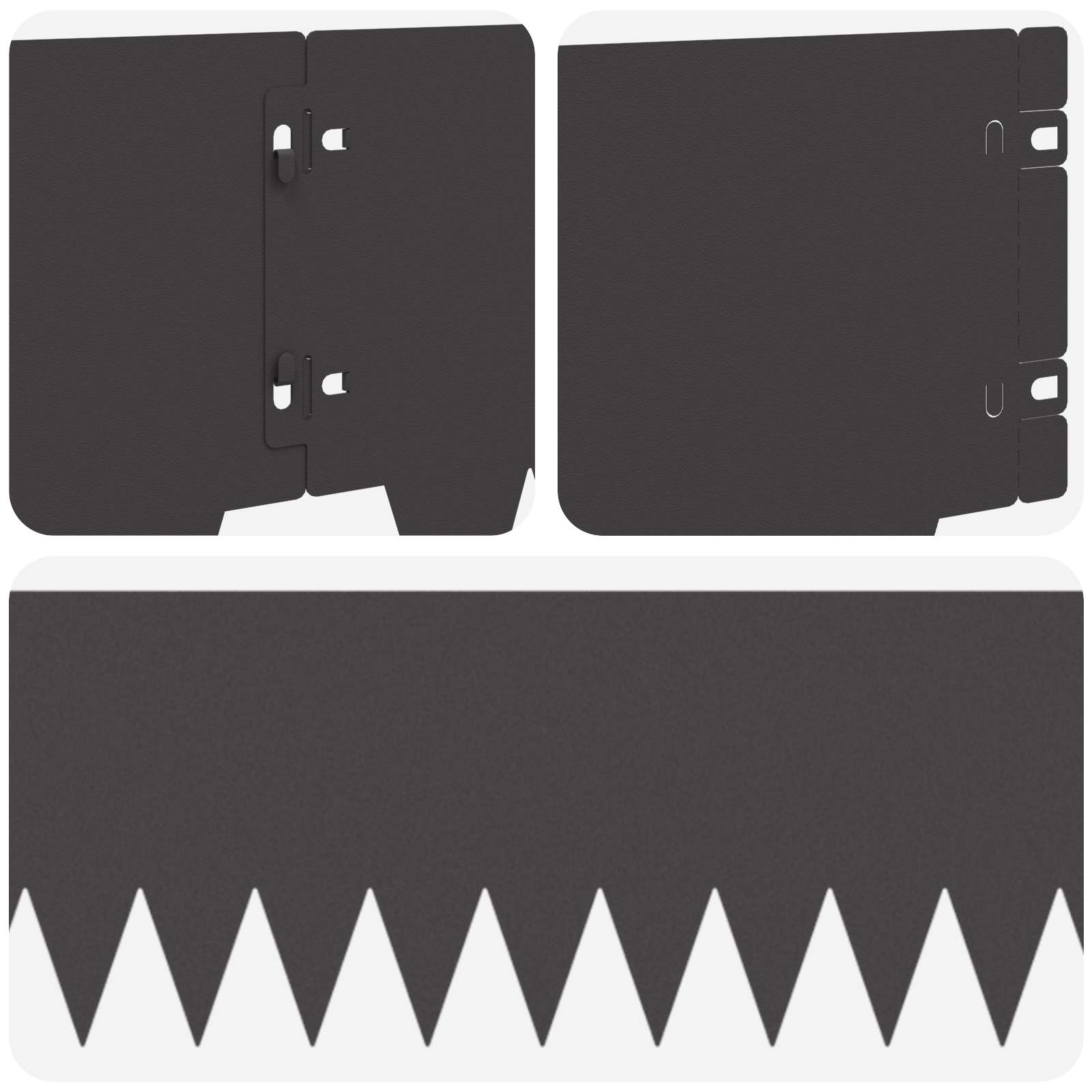 Raseneinfassung 10 pcs Länge Höhe 103 x 15 cm Stahl Schwarz