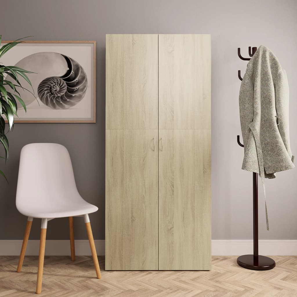 Schuhschrank Weiß 80x35,5x180 cm Holzwerkstoff