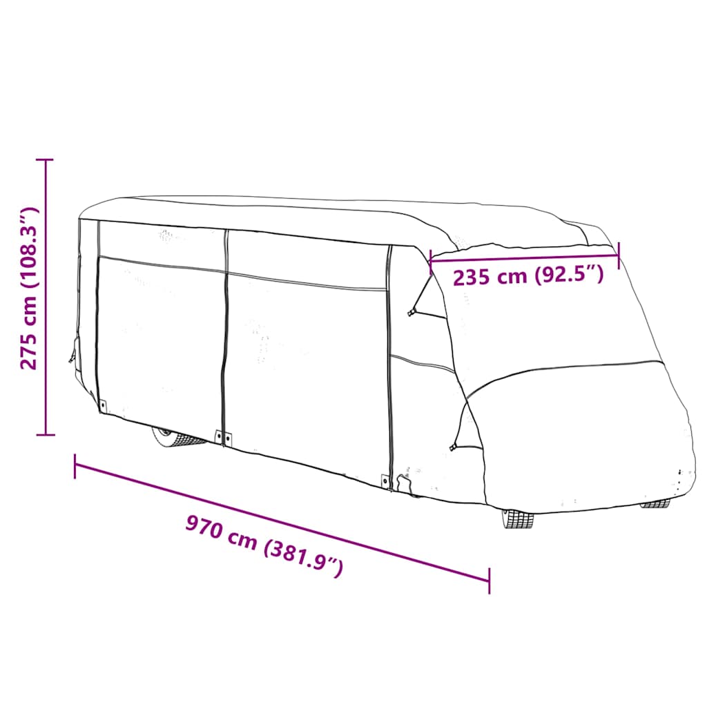 Schutzhülle für Wohnmobil Grau 570x235x275 cm Vliesstoff