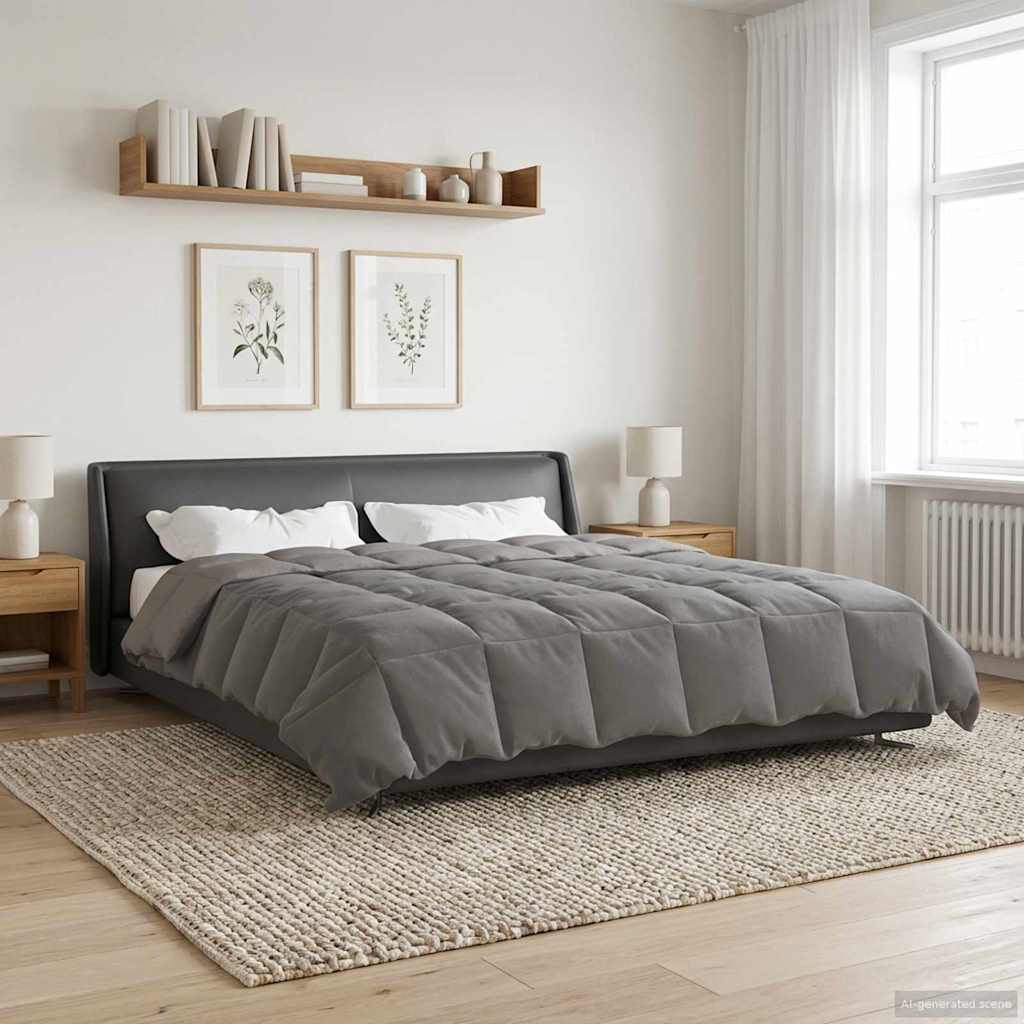 Sommerdecke Gesteppt Anthrazit 135 x 200 cm Mikrofaser