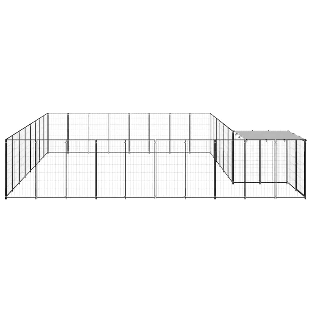 Hundezwinger Schwarz 6,05 m² Stahl