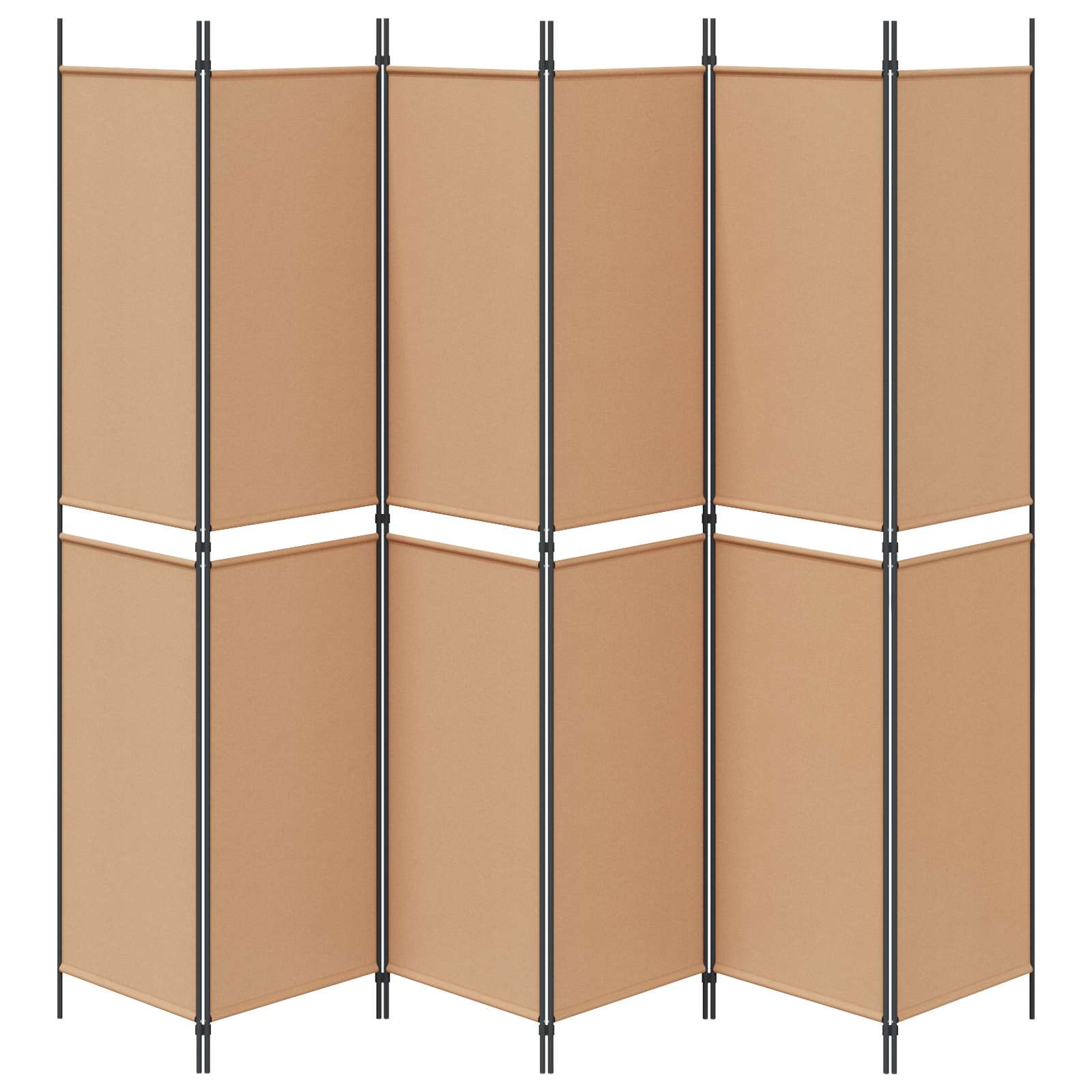3-teiliger Raumteiler Beige 150 x 180 cm Stoff