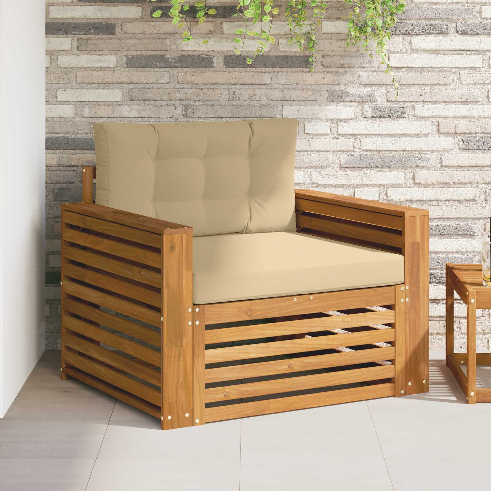 2 Stück Outdoor-Sofa Natur
