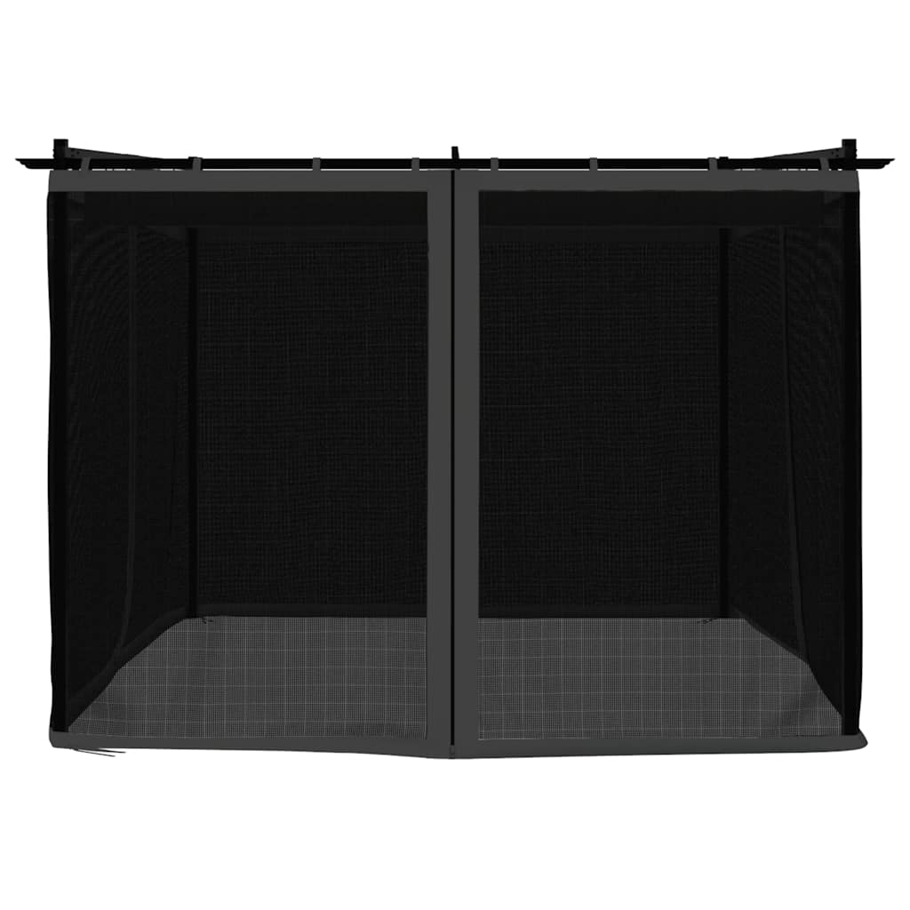 Pavillon mit Netzwände Creme 3x3 m Stahl