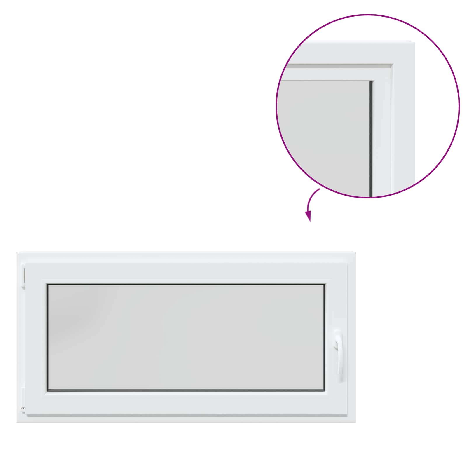 Kellerfenster RISOR 50 x 50 cm PVC und Glas Weiß