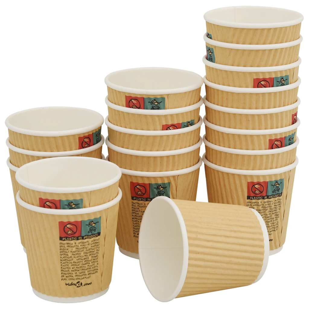 Pappbecher 500 Stk. 8oz 200ml Braun