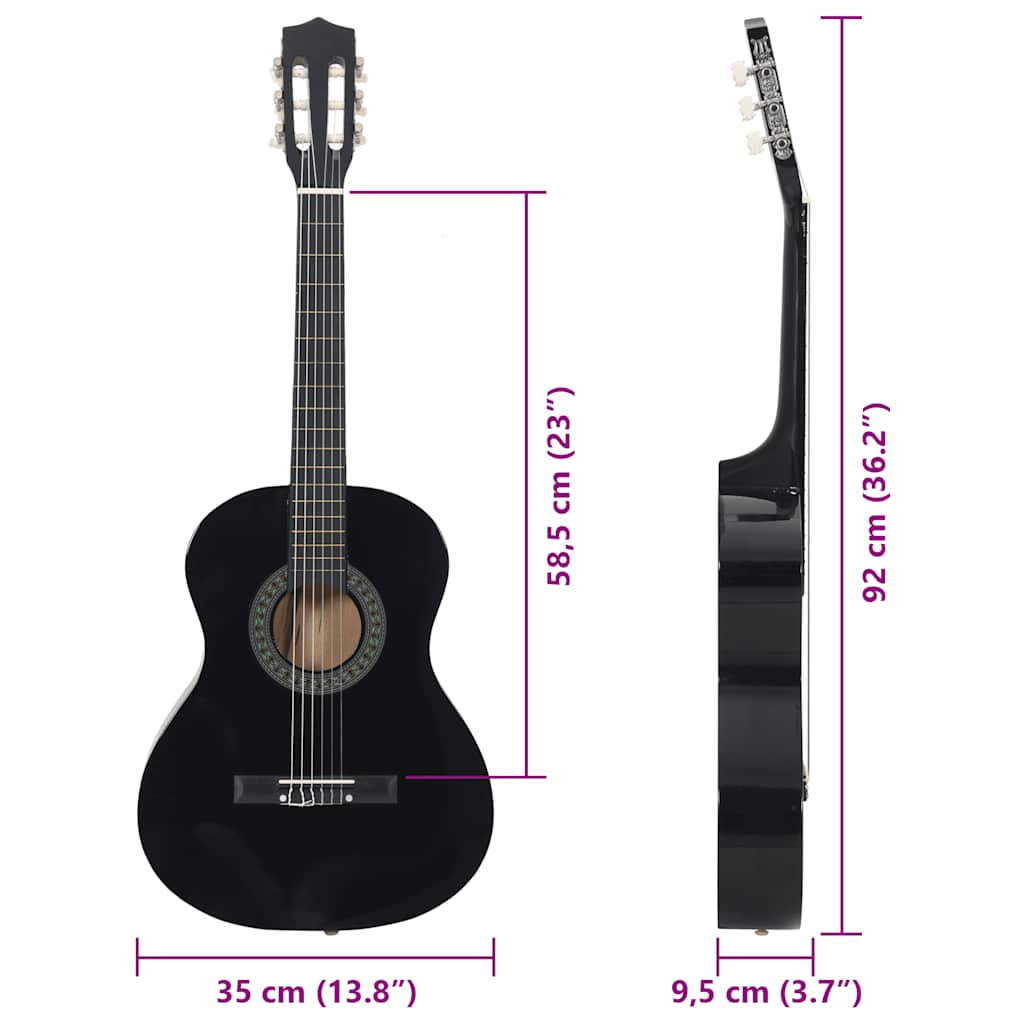 Klassische Gitarre für Anfänger 4/4 39" Lindenholz