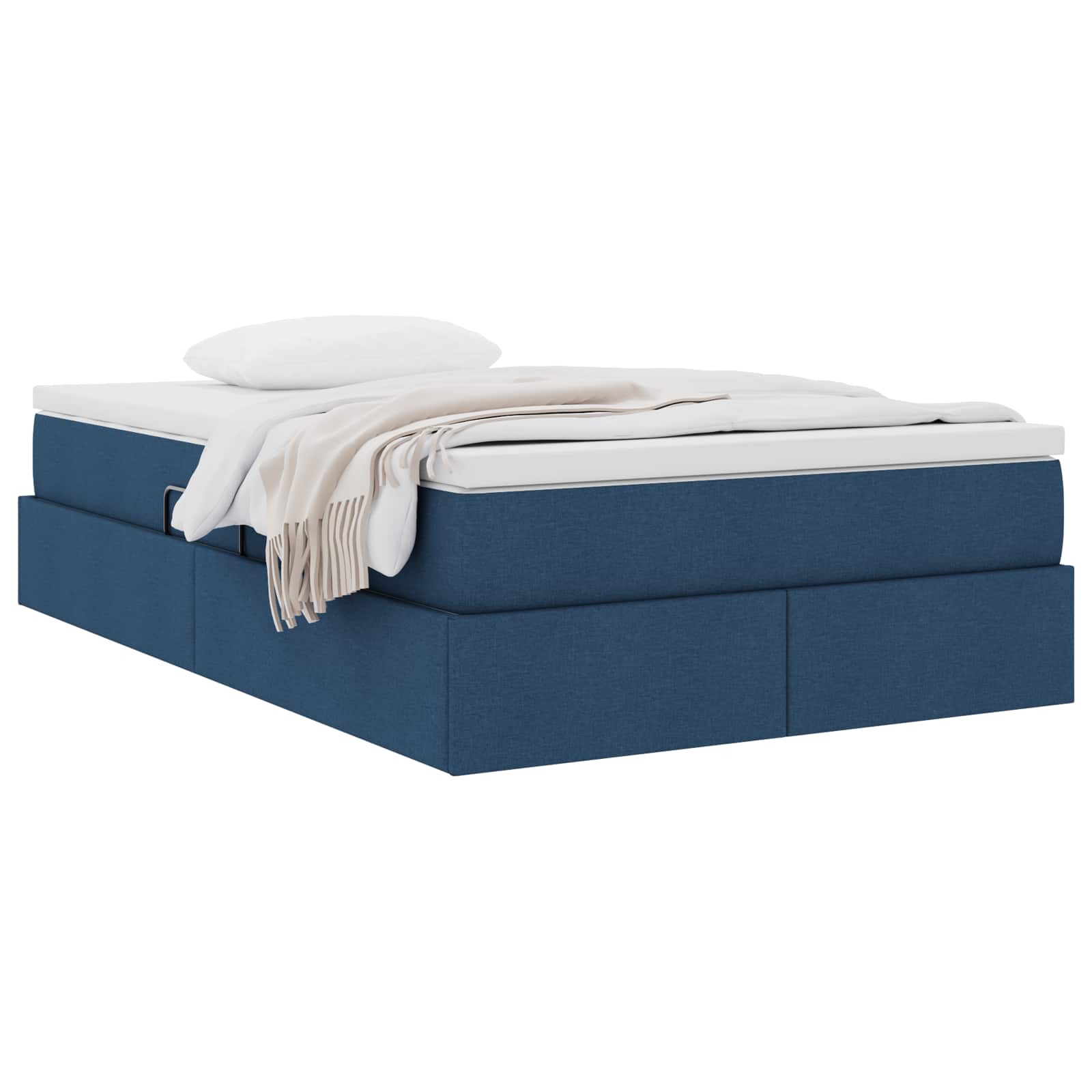 Aufbewahrungsbett mit Matratze Hellgrau 90 x 190 cm Polyester