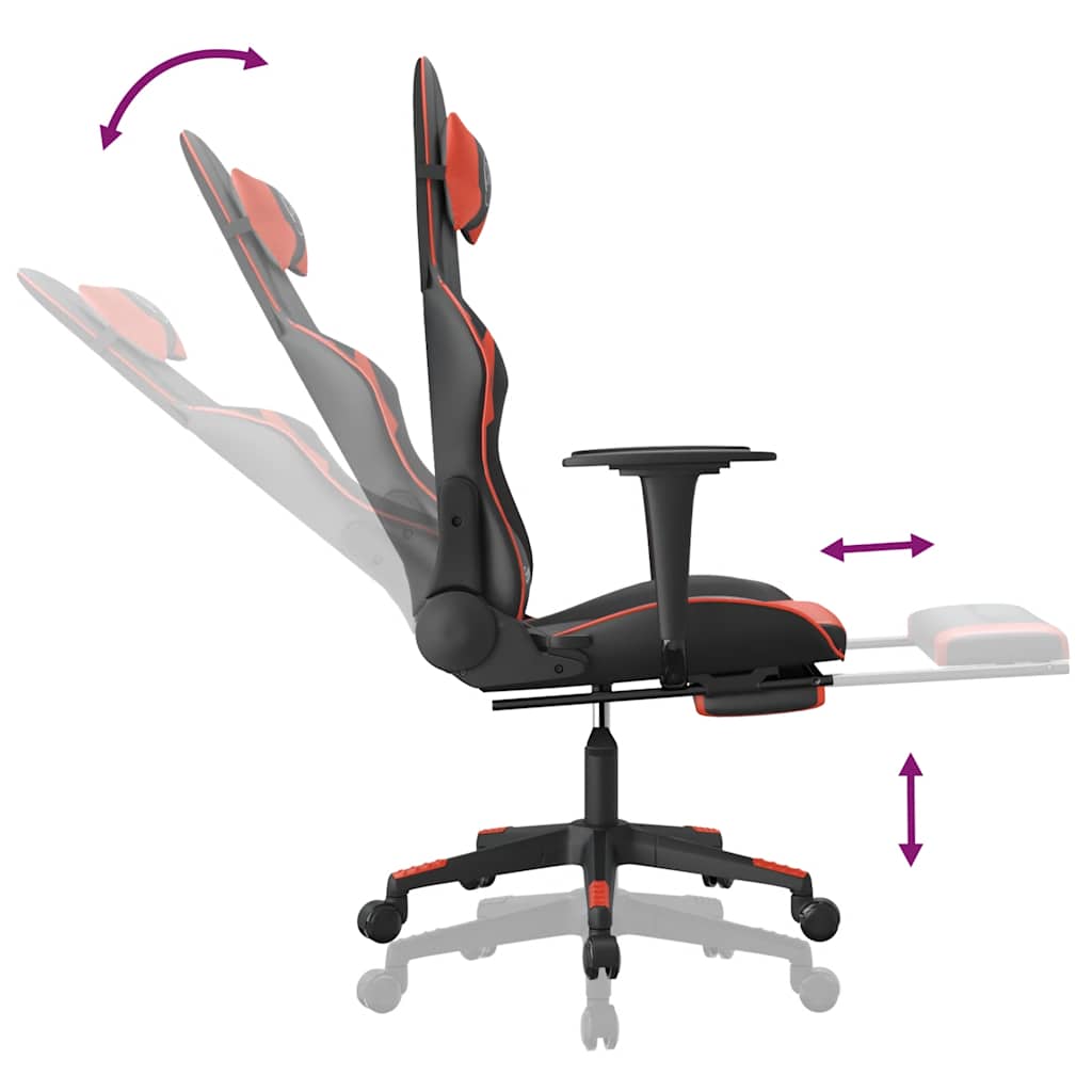 Gaming-Stuhl mit Massagefunktion Schwarz und Blau Kunstleder