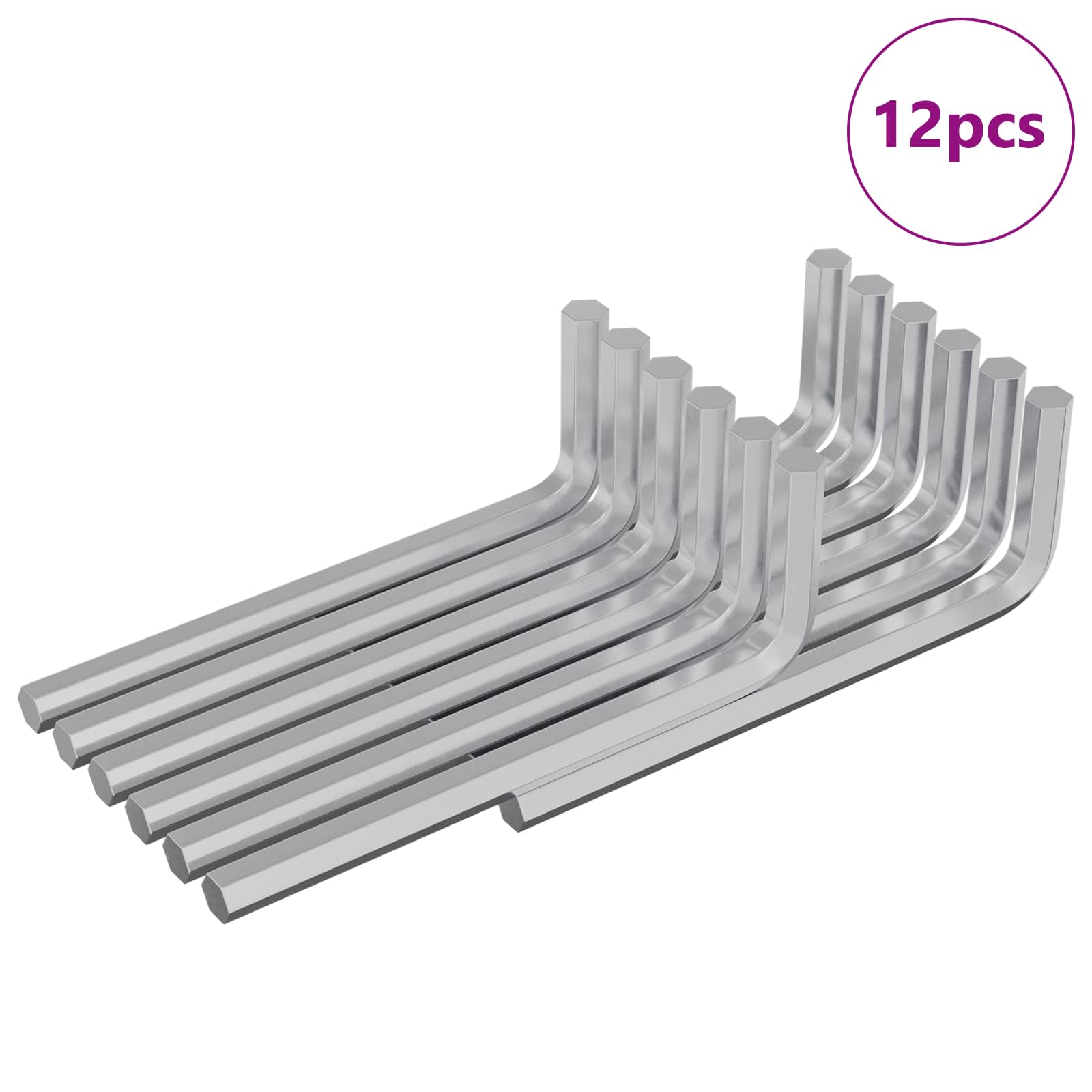 Inbusschlüssel 2 pcs Silber 20 x 52 mm Stahl