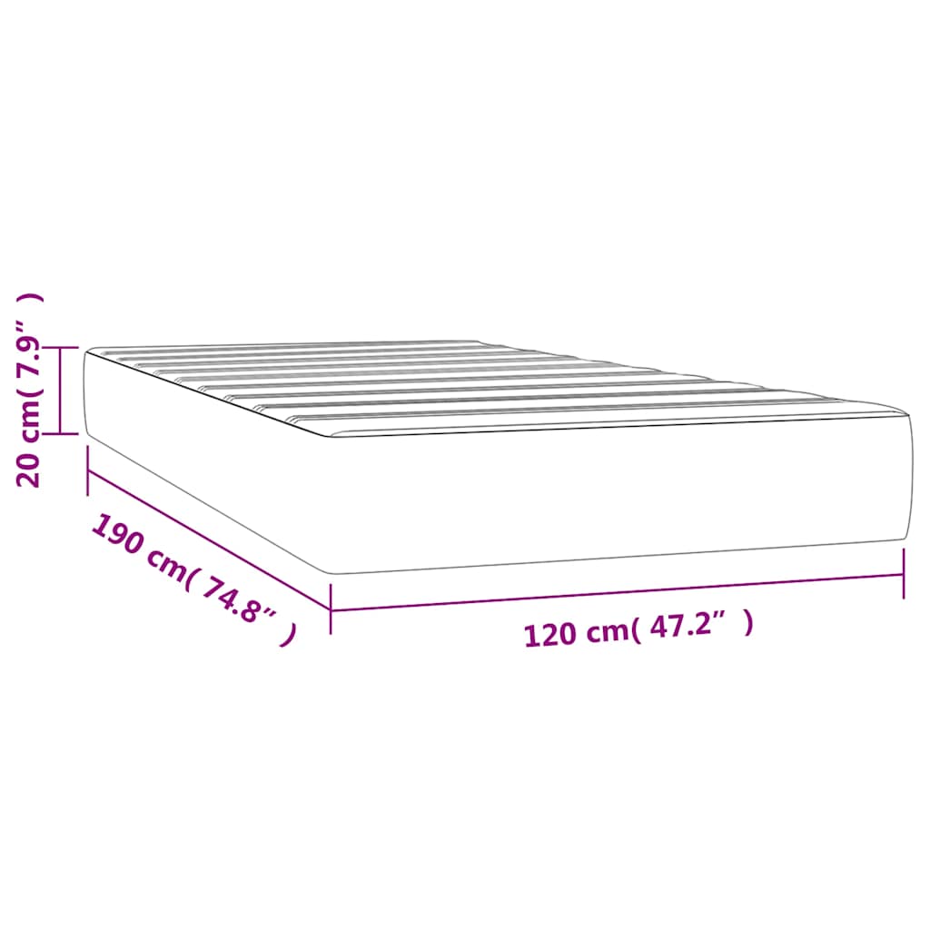 Taschenfederkernmatratze Mittel Schwarz 80x200x20 cm Kunstleder