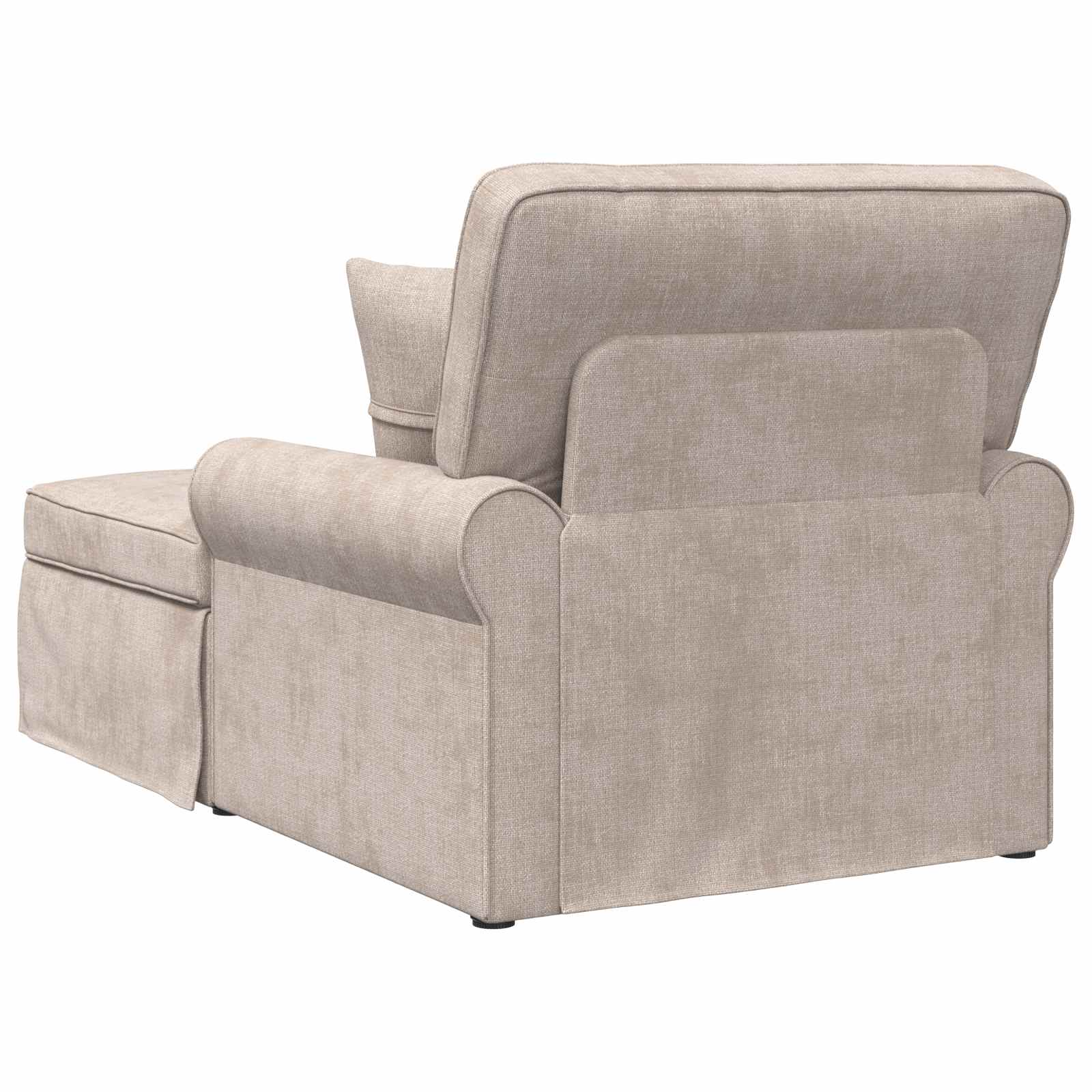 Chaise Lounge mit Rock mit Kissen Creme 157 x 91 x 91 cm ARES