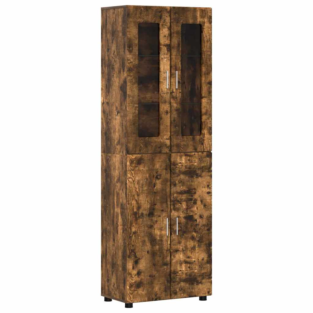 Highboard mit Regal FLORIN Weiß 60 x 35 x 182 cm Holzwerkstoff