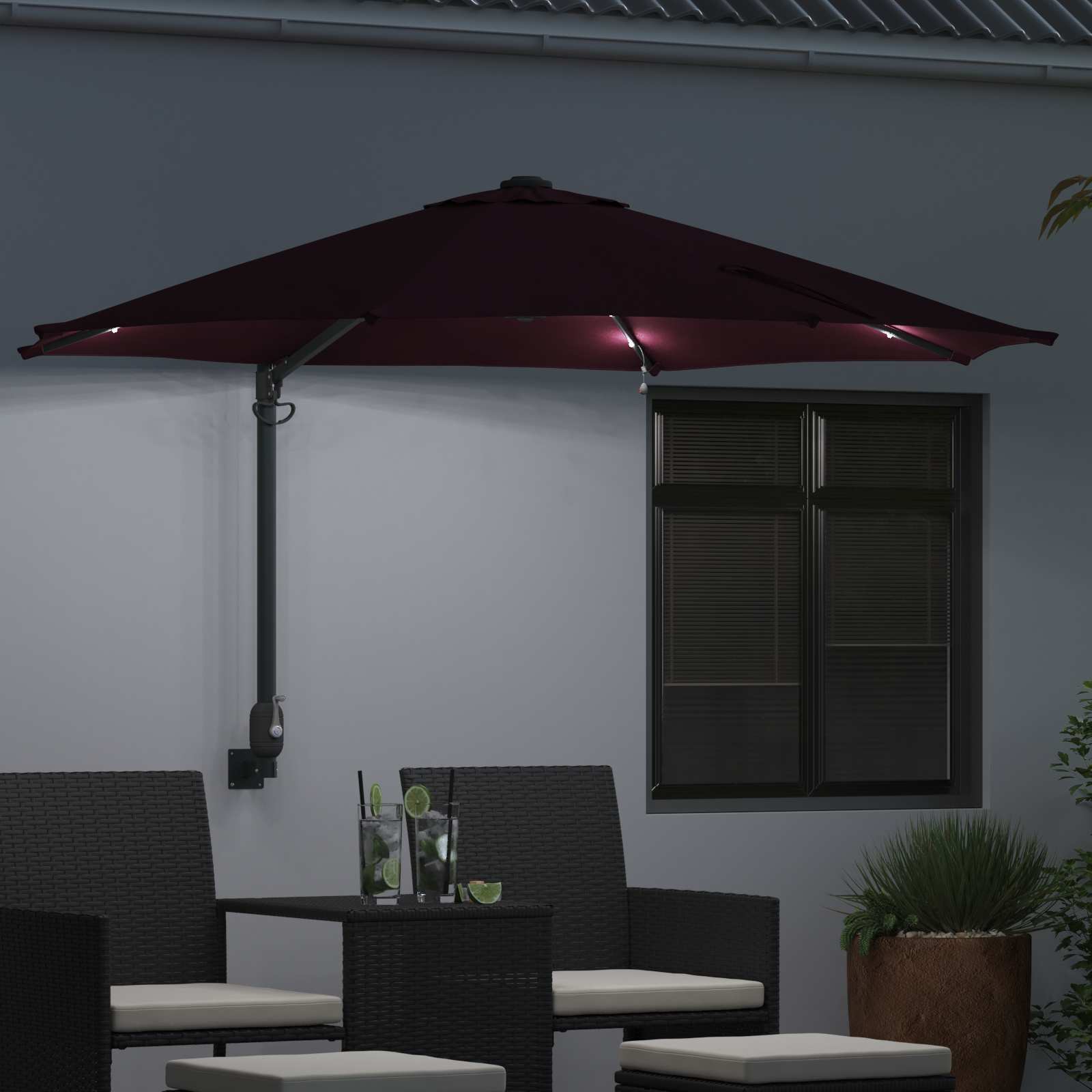 Garten-Sonnenschirm Sand 248 x 248 x 148 cm Polyester und Stahl