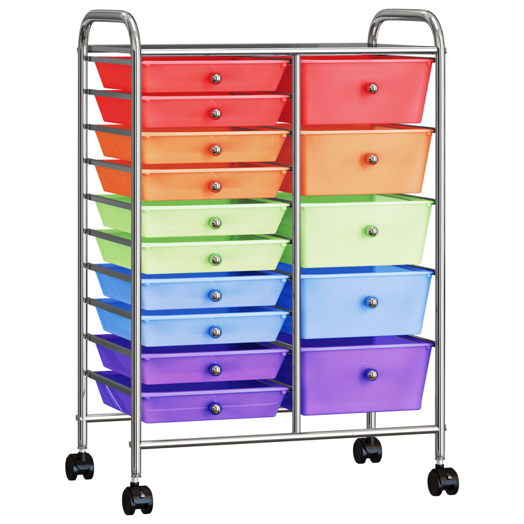 Schubladenwagen mit 4 Schubladen Rosa Kunststoff