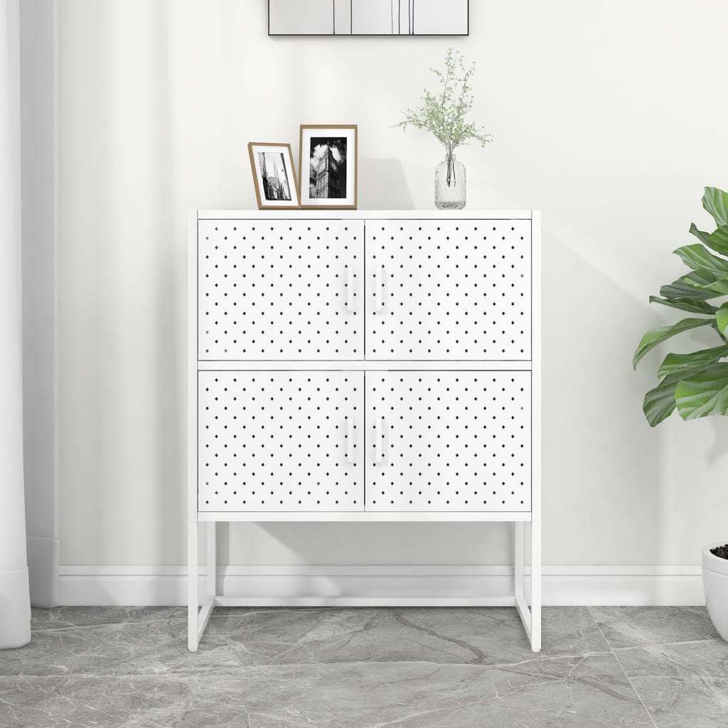 Highboard Schwarz 80x35x135 cm Stahl