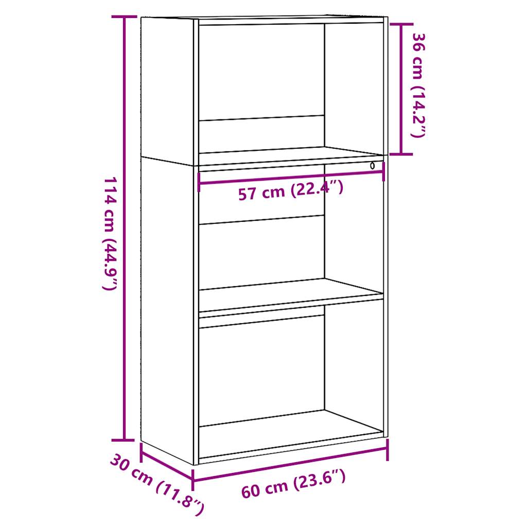 Bücherregal Weiß 80x30x189 cm Holzwerkstoff