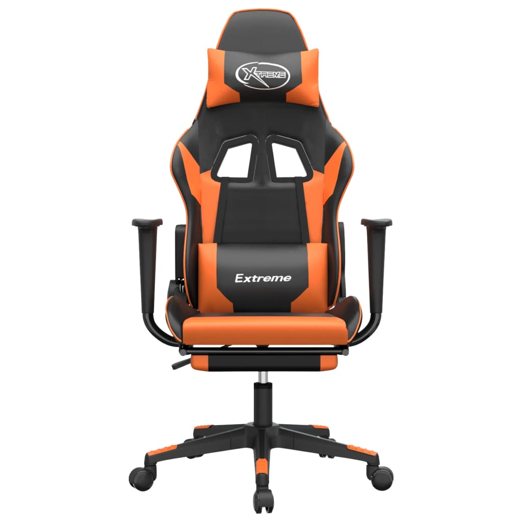 Gaming-Stuhl mit Massagefunktion Schwarz und Blau Kunstleder