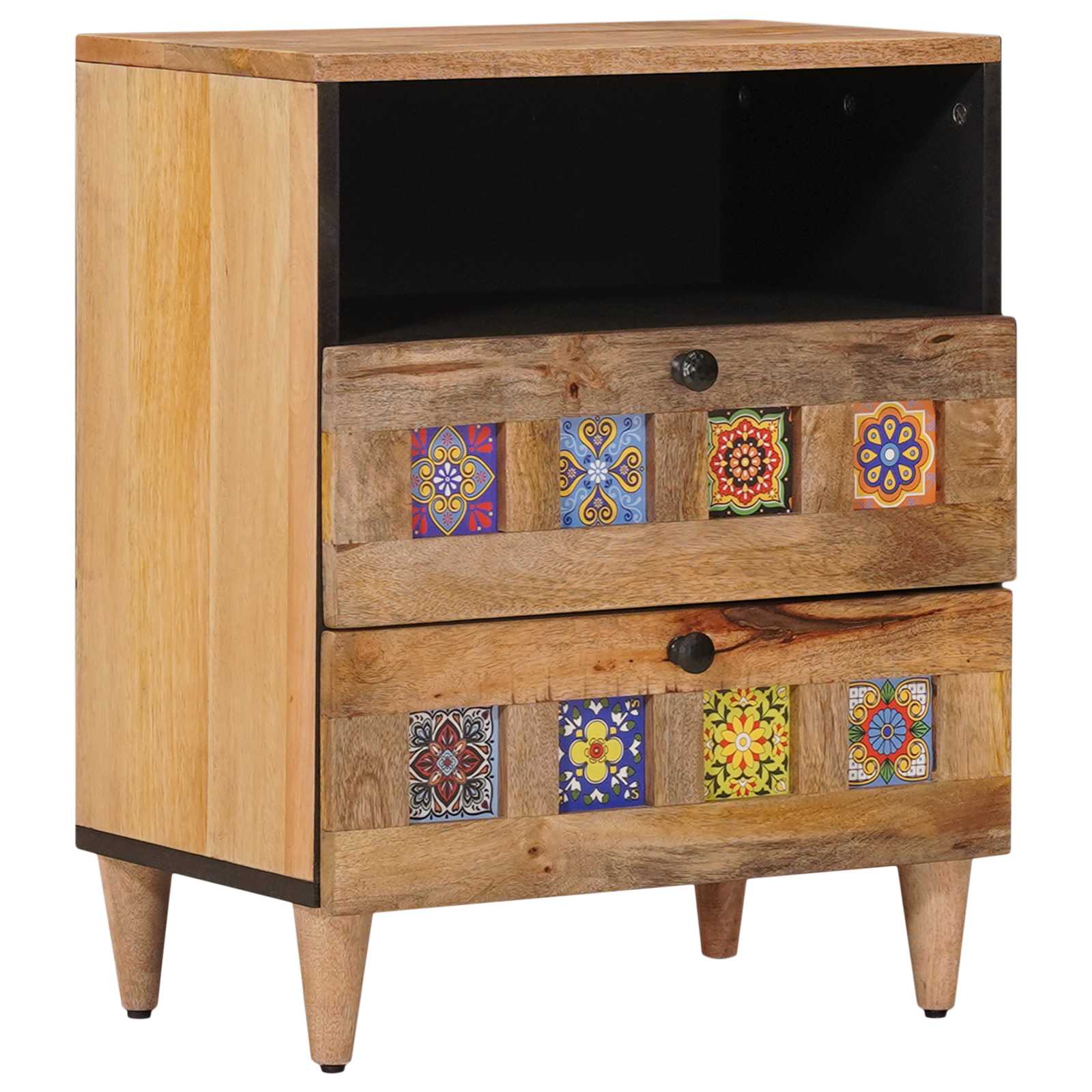 Nachttisch Braun 50 x 33 x 62 cm Massivholz Mango